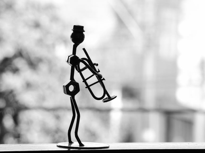 Sculpture of a musician representing precision and harmony